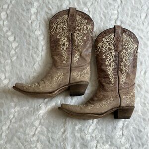 Corral Boot Company Teens Size 3 Cowgirl Snip Toe Boots EUC